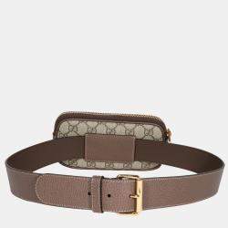 Gucci Brown GG Supreme Canvas Web Small Ophidia Belt Bag