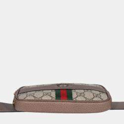 Gucci Brown GG Supreme Canvas Web Small Ophidia Belt Bag