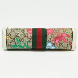 Pre Owned Gucci Multicolor GG Supreme Canvas and Leather Small Floral Ophidia Floral Shoulder Bag