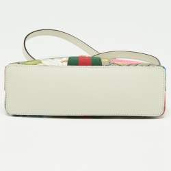 Pre Owned Gucci Multicolor GG Supreme Canvas and Leather Ophidia Flora Dome Bag
