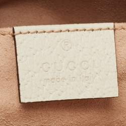 Pre Owned Gucci White Leather Small Ophidia Shoulder Bag