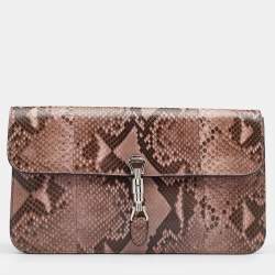 Gucci Pink/Brown Python  Jackie Clutch