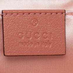 Gucci Pink Diagonal Sequins And Leather Mini GG Marmont Shoulder Bag