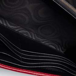 Pre Owned محفظة بسلسلة غوتشي مارمونت تورشون جلد مبطن خط مائل أحمر /أسود شعار جي جي 