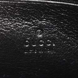 Pre Owned محفظة بسلسلة غوتشي مارمونت تورشون جلد مبطن خط مائل أحمر /أسود شعار جي جي 