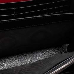 Pre Owned محفظة بسلسلة غوتشي مارمونت تورشون جلد مبطن خط مائل أحمر /أسود شعار جي جي 