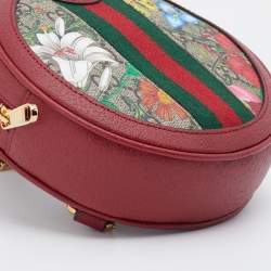 Gucci Multicolor/Red Flora GG Supreme Canvas and Leather Mini Ophidia Backpack