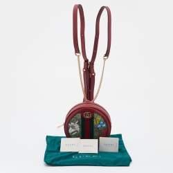 Gucci Multicolor/Red Flora GG Supreme Canvas and Leather Mini Ophidia Backpack