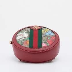 Gucci Multicolor/Red Flora GG Supreme Canvas and Leather Mini Ophidia Backpack