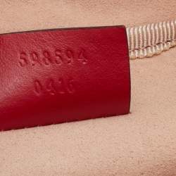 Pre Owned Gucci Red Leather Mini GG Marmont Vanity Backpack