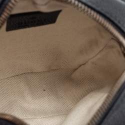 Gucci Black Leather Logo Print Messenger Bag 