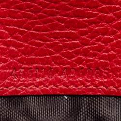 Pre Owned Gucci Red Leather GG Marmont Wallet