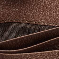 Pre Owned Gucci Brown GG Supreme Canvas and Leather Web Ophidia Card Case Wallet
