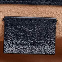 Pre Owned Gucci Blue/Black GG Matelassé Canvas and Leather Super Mini GG Marmont Crossbody Bag
