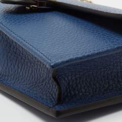 Gucci Blue Leather Interlocking GG Wallet On Chain