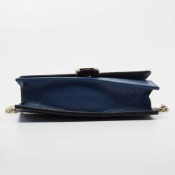 Gucci Blue Leather Interlocking GG Wallet On Chain