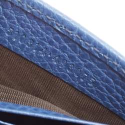 Gucci Blue Leather Interlocking GG Wallet On Chain
