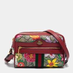 Pre Owned Gucci Multicolor GG Supreme Canvas and Leather Mini Ophidia Crossbody Bag