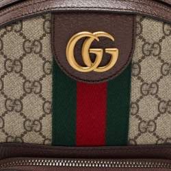 Pre Owned Gucci Beige/Ebony GG Supreme Canvas and Leather Small Ophidia Backpack