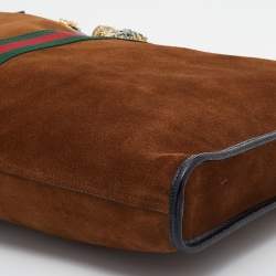 Gucci Brown/Black Suede and Patent Leather Large Rajah Tote