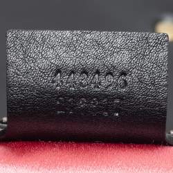 Pre Owned Gucci Black Love Embroidered Matelassé Velvet Medium GG Marmont Shoulder Bag