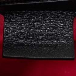 Pre Owned Gucci Black Love Embroidered Matelassé Velvet Medium GG Marmont Shoulder Bag