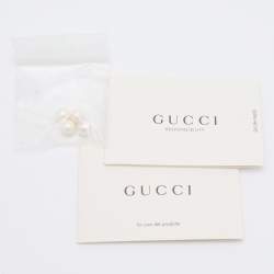 Pre Owned Gucci Blue Quilted Denim Small Pearl GG Marmont Tote