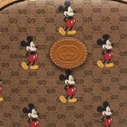 Pre Owned Gucci x Disney Brown GG Supreme Canvas and Leather Mickey Mouse Backpack