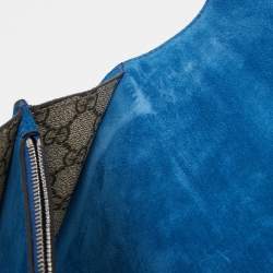 Gucci Beige/Blue GG Supreme Canvas and Suede Medium Dionysus Shoulder Bag