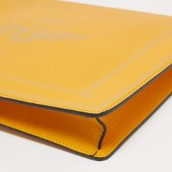 Pre Owned Gucci Mustard Leather Garden Bat Clutch