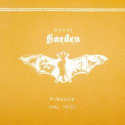Pre Owned Gucci Mustard Leather Garden Bat Clutch