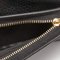 Pre Owned Gucci Black Leather GG Marmont Flap Card Case