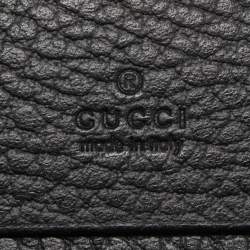 Pre Owned Gucci Black Leather GG Marmont Flap Card Case