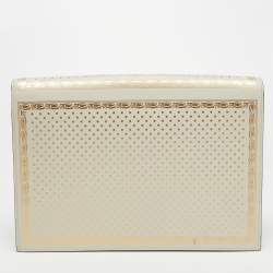 Gucci Off White Leather Guccy Portfolio Clutch