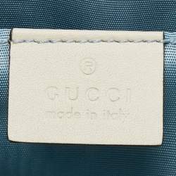 Gucci Off White Leather Guccy Portfolio Clutch