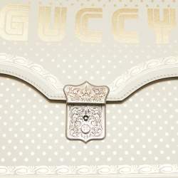 Gucci Off White Leather Guccy Portfolio Clutch