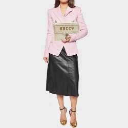 Gucci Off White Leather Guccy Portfolio Clutch