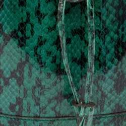 مملوكة مسبقًا Gucci Green/Black Snakeskin Leather GG Ophidia Bucket Bag