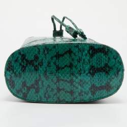 مملوكة مسبقًا Gucci Green/Black Snakeskin Leather GG Ophidia Bucket Bag