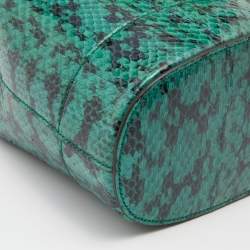 مملوكة مسبقًا Gucci Green/Black Snakeskin Leather GG Ophidia Bucket Bag