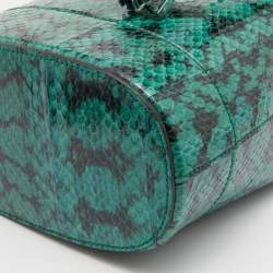 مملوكة مسبقًا Gucci Green/Black Snakeskin Leather GG Ophidia Bucket Bag