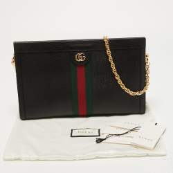 Gucci Black Leather Medium Ophidia GG Shoulder Bag