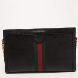 Gucci Black Leather Medium Ophidia GG Shoulder Bag