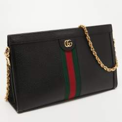 Gucci Black Leather Medium Ophidia GG Shoulder Bag