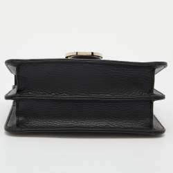 Pre Owned Gucci Black Leather Dollar Interlocking G Crossbody Bag
