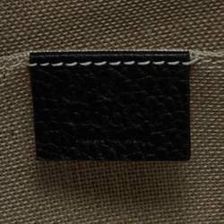 Pre Owned Gucci Black Leather Dollar Interlocking G Crossbody Bag