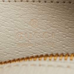 Pre Owned Gucci White GG Supreme Canvas and Leather Ophidia Shoulder Bag