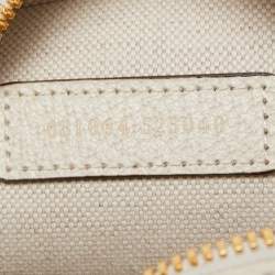 Pre Owned Gucci White GG Supreme Canvas and Leather Ophidia Shoulder Bag