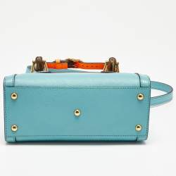 Pre Owned Gucci Mint Green Leather Mini Diana Tote