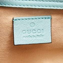 Pre Owned Gucci Mint Green Leather Mini Diana Tote